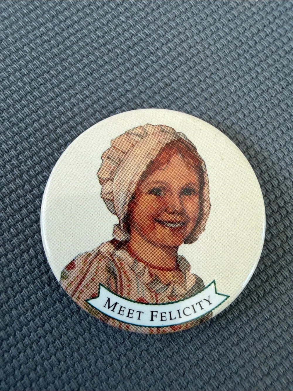 Vintage Button Pin American Girl Meet Felicity